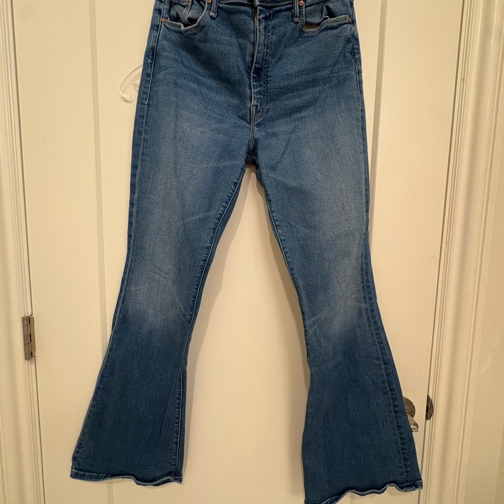 MOTHER Blue Wide Leg Jeans